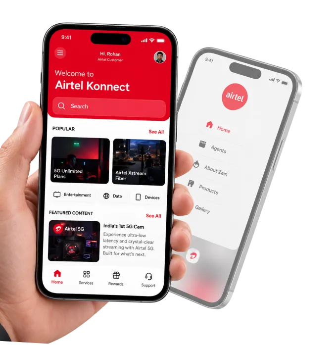 Airtel App Mockup